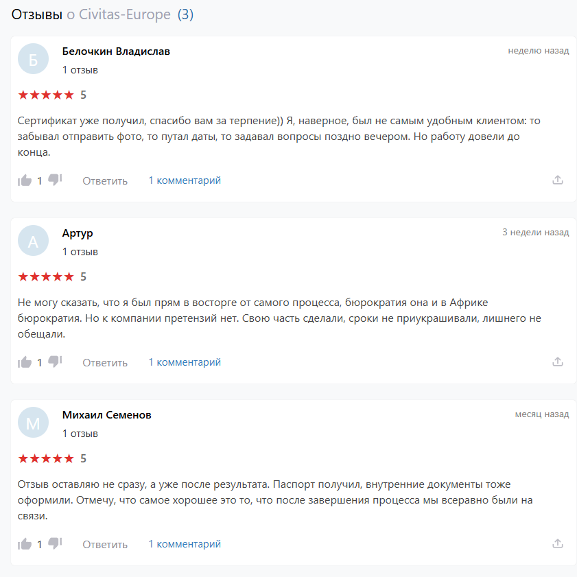 Сivitas-Еurope 3 отзыва